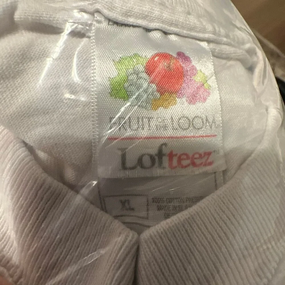 Fruit of the Loom Men's Size XL White Jolly Time Popcorn T-Shirt Short Sleeve